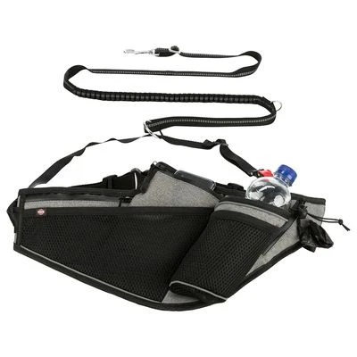 Correa De Jogging Con Cinturón Trixie Gris Y Negra Para Perros 4 Correa De Jogging Con Cinturón Trixie Gris Y Negra Para Perros - Imagen 4