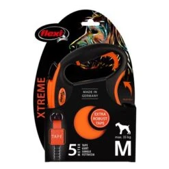 Correa Extensible Flexi Xtreme Naranja Con Cinta De 5 M -Trixie Tienda De Ventas 252496 pla flexi xtreme urtleine orange 5m hs 01 3