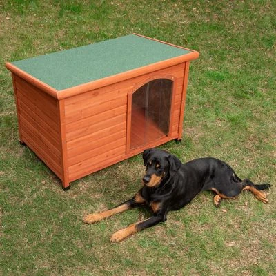 Caseta De Madera Woody Con Puerta Para Perros 1 Caseta De Madera Woody Con Puerta Para Perros