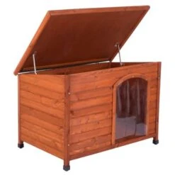 Caseta De Madera Woody Premium Con Puerta Para Perros -Trixie Tienda De Ventas 70354 hundehuette flachdach fg 1120016 6