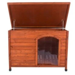 Caseta De Madera Woody Premium Con Puerta Para Perros -Trixie Tienda De Ventas 70354 hundehuette flachdach fg 1120028 8