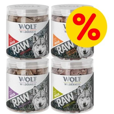 Pack Ahorro 4 X Wolf Of Wilderness RAW Snacks Liofilizados Premium 1 Pack Ahorro 4 X Wolf Of Wilderness RAW Snacks Liofilizados Premium